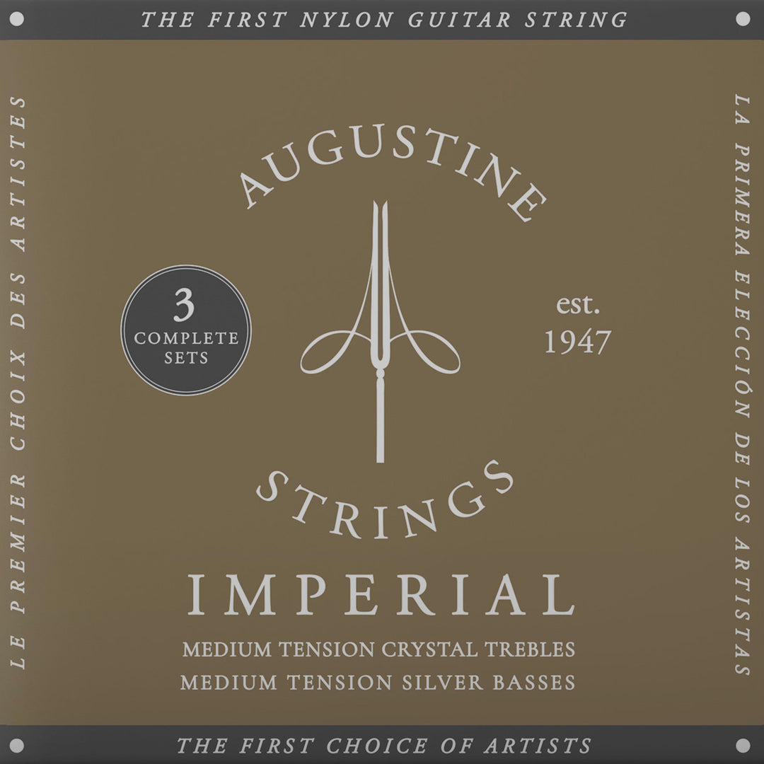 Augustine-kielet klassiselle Kitarat Imperial Crystal Nylon medium - 3 x Set Imperial Red (medium/medium)