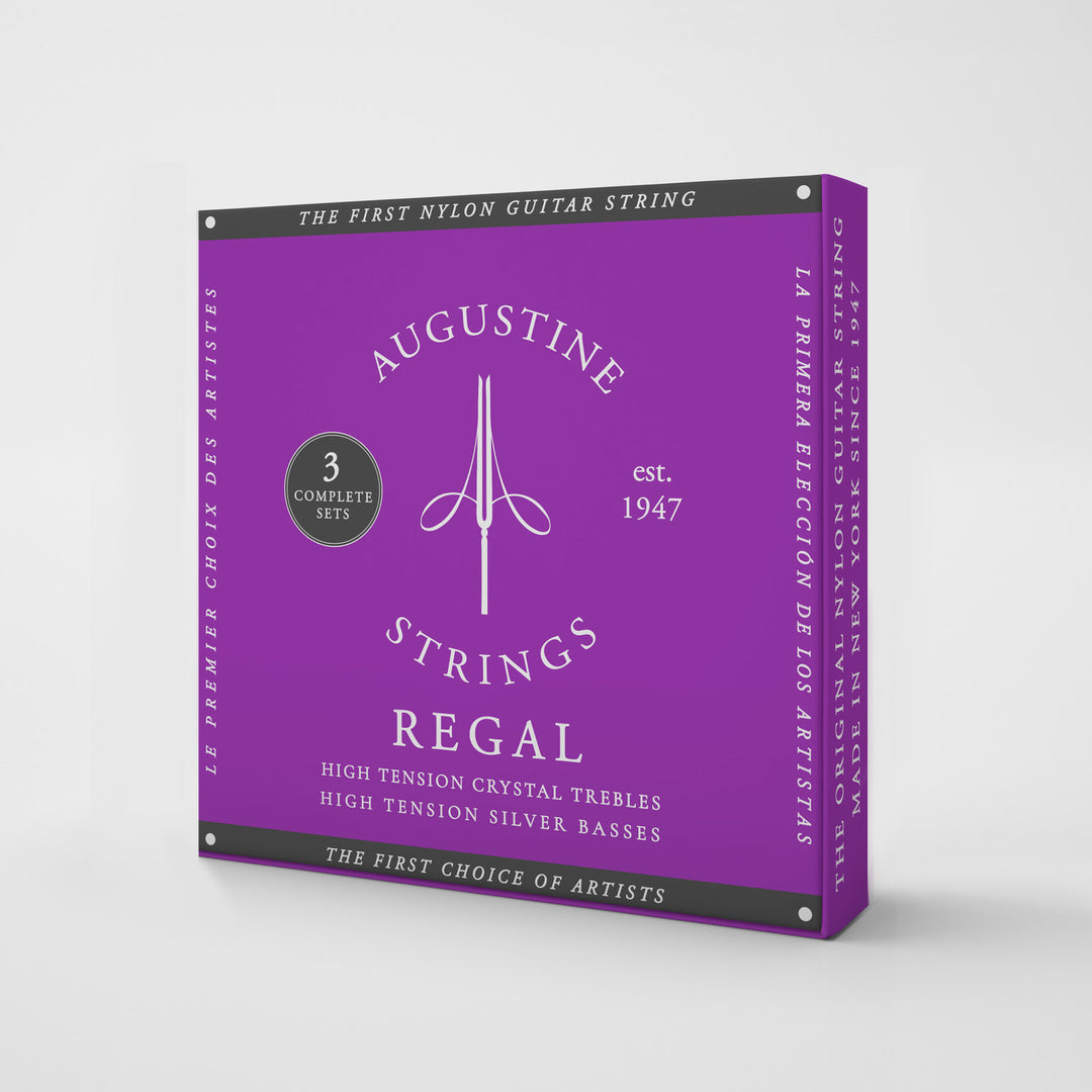 Augustine Jouset klassiselle kitaralle Regal Crystal Nylon high - 3 x Set Regal Blue (high/high)