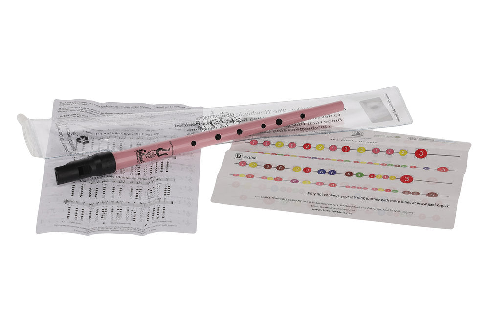 Clarke Sweetone tin whistle i D, pink