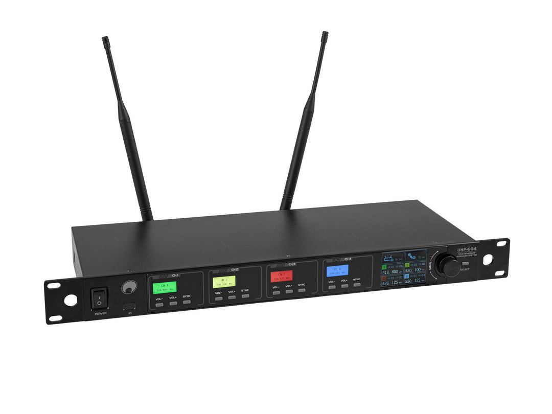 OMNITRONIC UHF-604 4-kanavainen langaton mikrofonijärjestelmä 520-554 MHz
