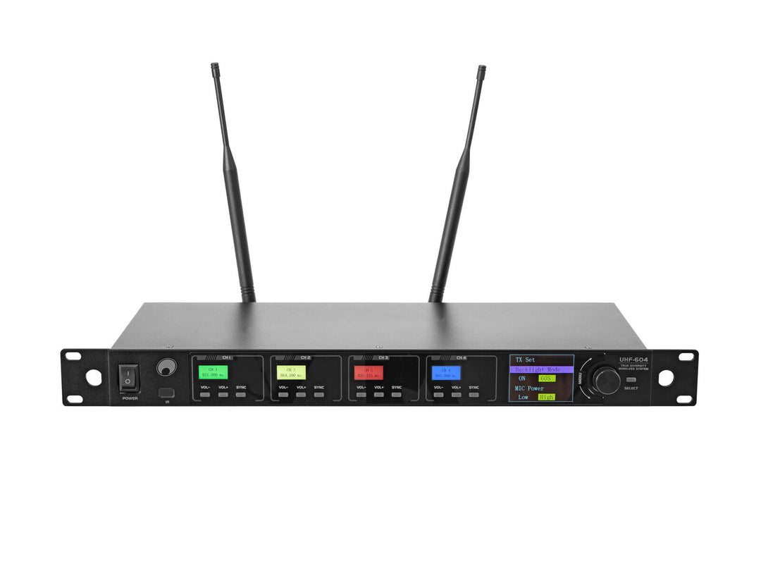 OMNITRONIC UHF-604 4-kanavainen langaton mikrofonijärjestelmä 520-554 MHz