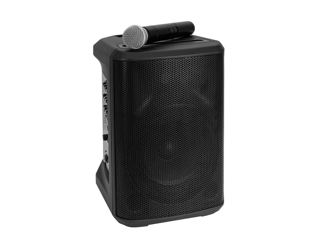 OMNITRONIC Set PORTY-8A langaton PA-järjestelmä + Bodypack-lähetin incl. Headset + Soft Bag