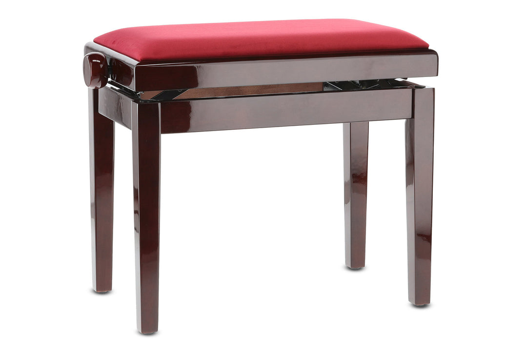 GEWA Pianotuoli Deluxe - Mahogany highgloss (Dark red istuin)
