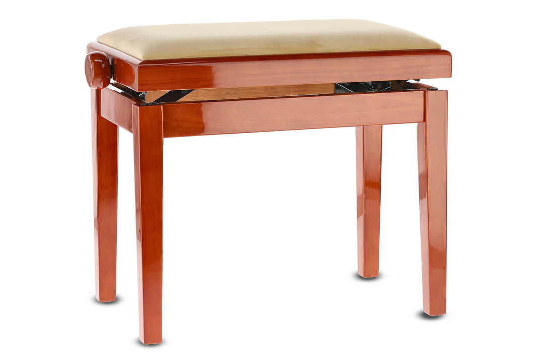 GEWA Pianotuoli Deluxe - Kirsikkapuu highgloss (Beige istuin)