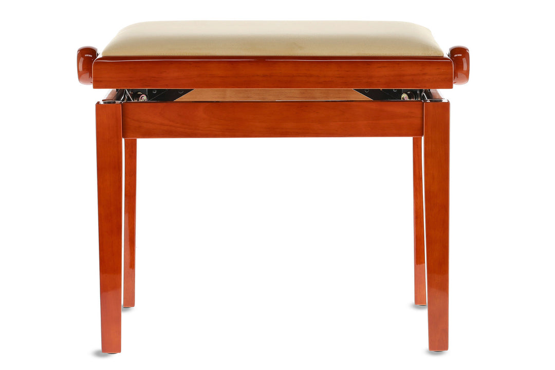 GEWA Pianotuoli Deluxe - Kirsikkapuu highgloss (Beige istuin)