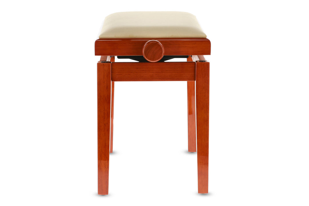 GEWA Pianotuoli Deluxe - Kirsikkapuu highgloss (Beige istuin)
