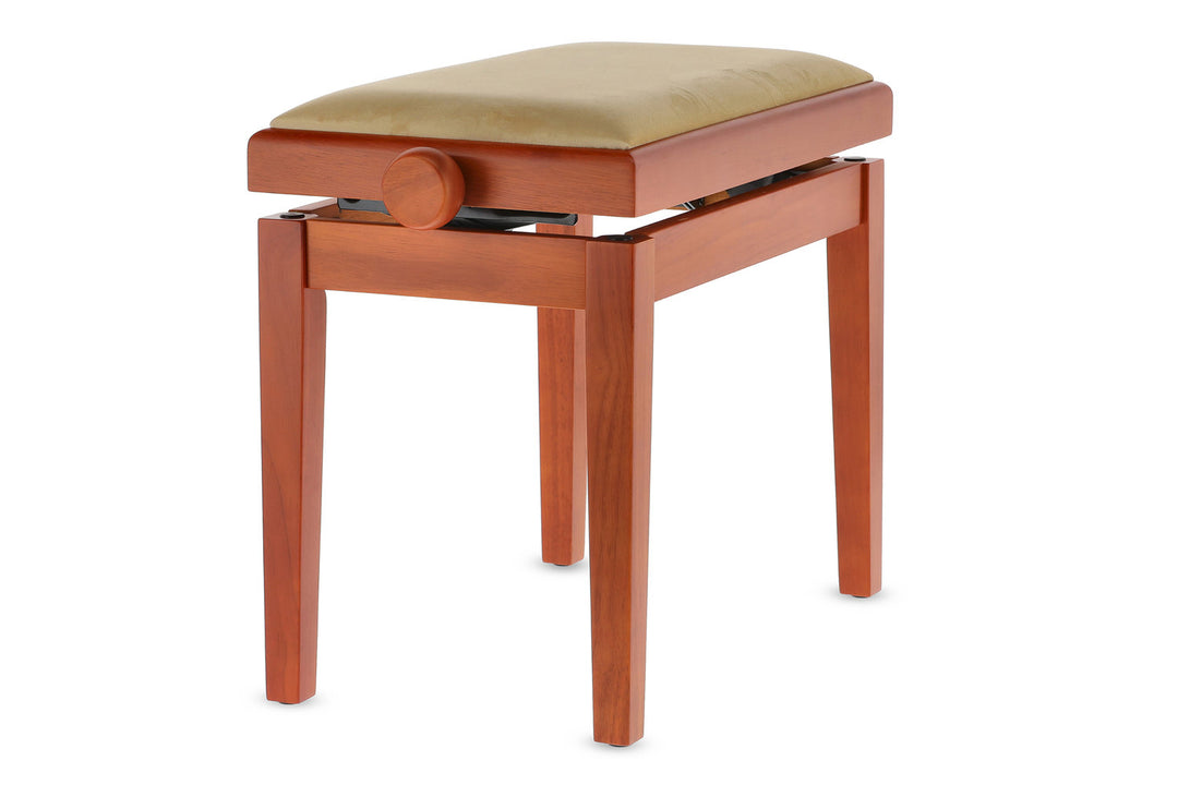 GEWA Pianotuoli Deluxe - Kirsikkapuu matt (Beige istuin)