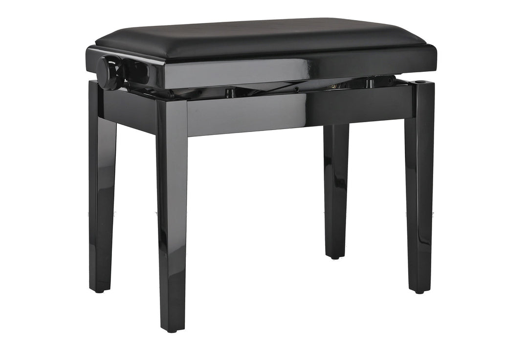 GEWA Piano bench Deluxe Autolift Vinyl – Black highgloss (Seat black)