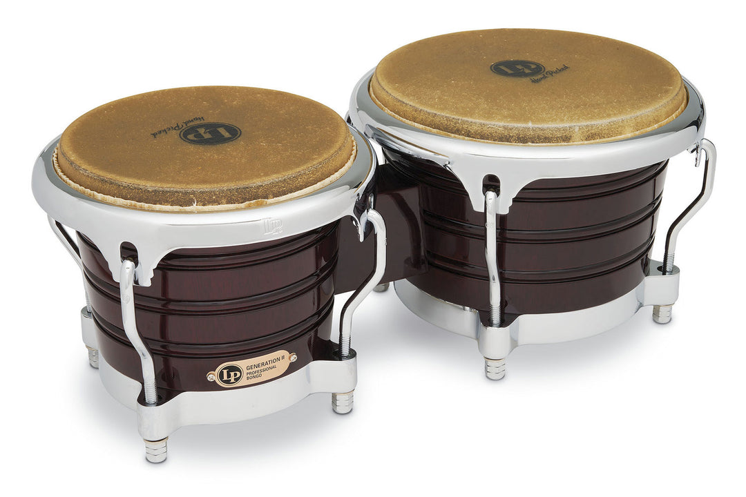 Latin Pundistussoittimet Bongo Generation II Wood - Dark Wood, Chrome HW (LP201AX-2DW)