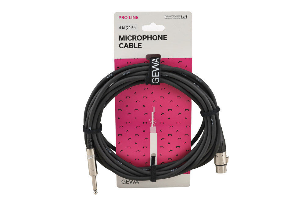 GEWA Pro Line mikrofonkabel 6 m, XLR-hun til mono-jack