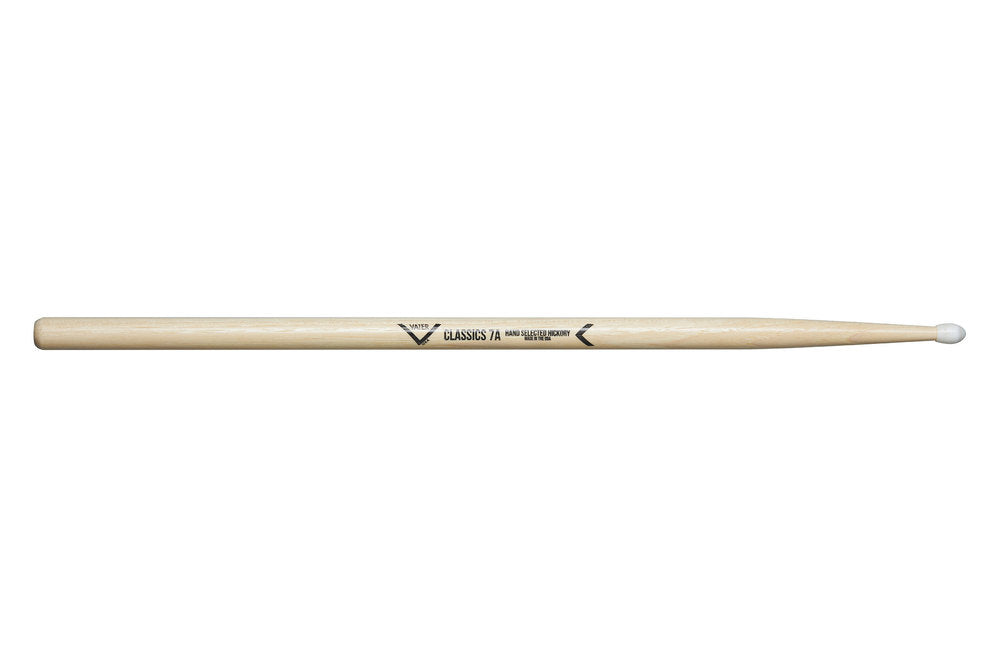 Vater Classics 7A trommestikker, hickory, nylonspids