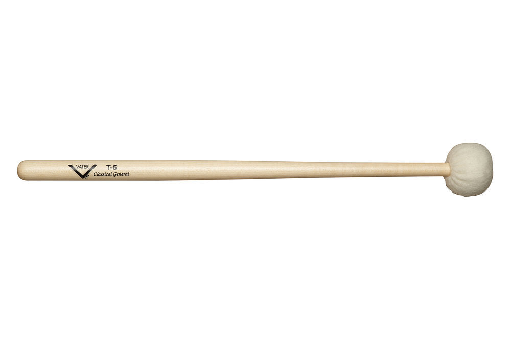 Vater Timpani Mallet T6 -paukukapulat, puolipehmeä huopa, kapeneva varsi