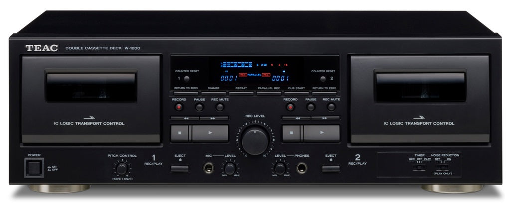 TEAC W-1200 Kaksoiskasettisoitin (Musta)