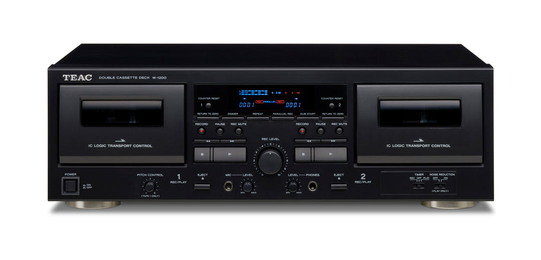 TEAC W-1200 Kaksoiskasettisoitin (Musta)