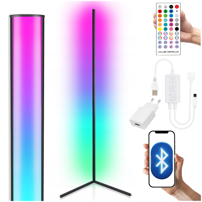 LIGHT4ME SEINÄTOLPPA 1 kulma seisova lattiavalaisin