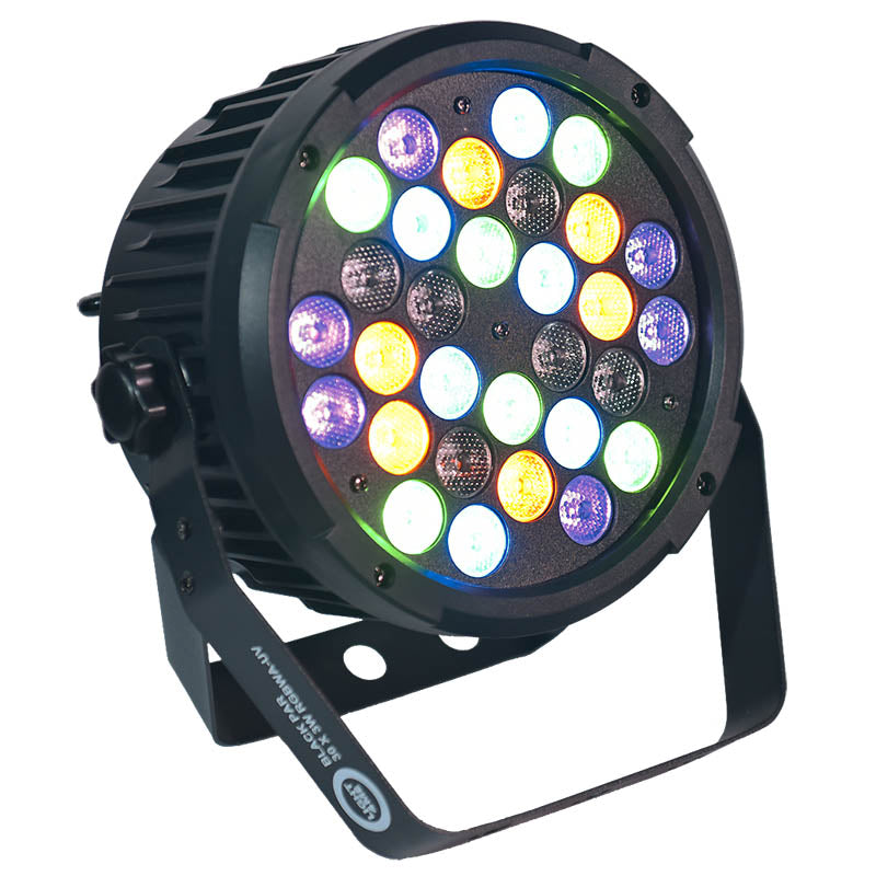 LIGHT4ME BLACK PAR 30x3W RGBA-UV LED pålidelig scenespotlight