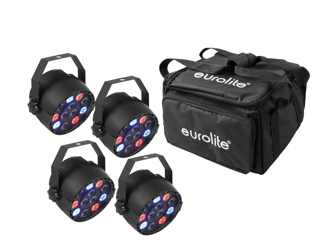 EUROLITE Setti 4x LED PARty Spotti + Pehmeä laukku