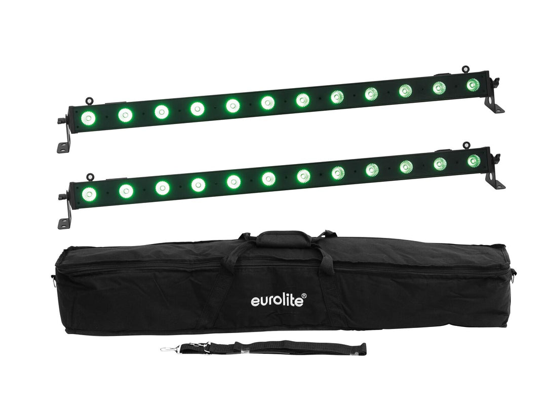 EUROLITE Setti 2x LED BAR-12 QCL RGB+UV Baari + Suojapussi