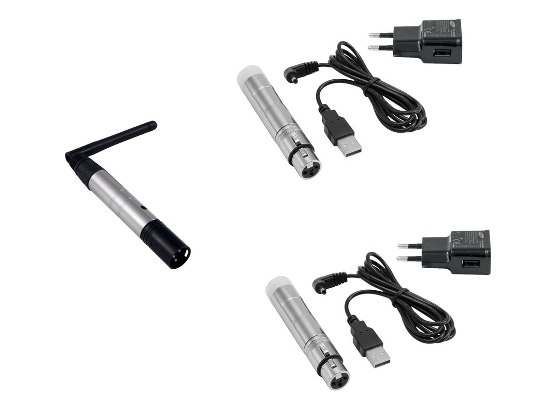EUROLITE Set QuickDMX 1x Lähetin + 2x AKKU Vastaanotin