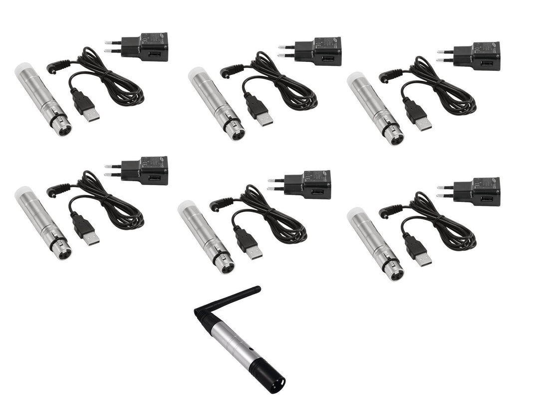 EUROLITE Set QuickDMX 1x Lähetin + 6x AKKU Vastaanotin