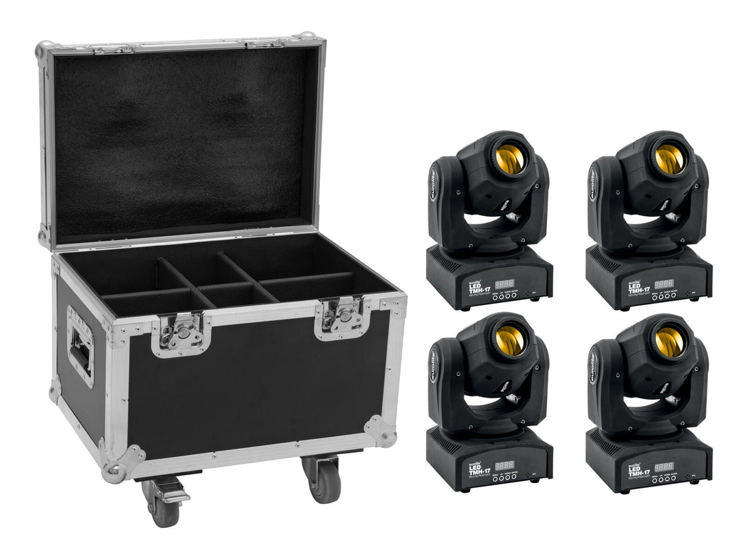 EUROLITE Set 4x LED TMH-17 Spot + laukku pyörillä