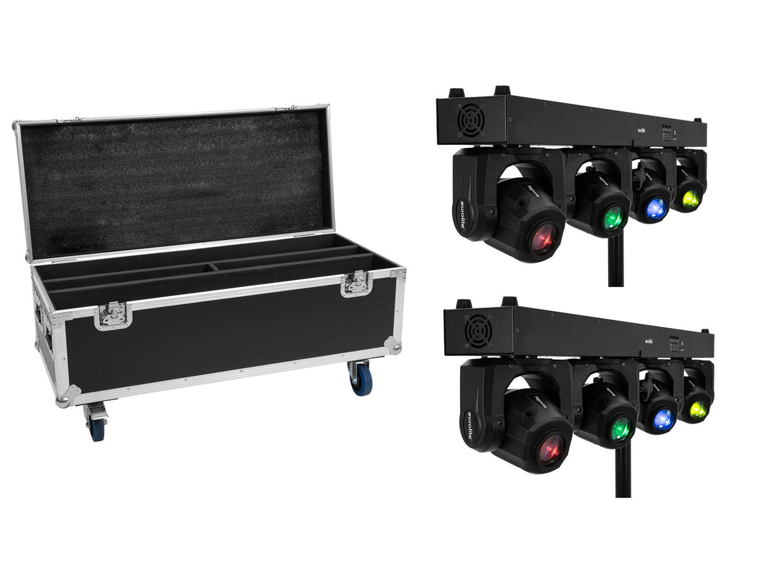 EUROLITE Set 2x LED TMH Bar S120 + pyörillä varustettu kotelo