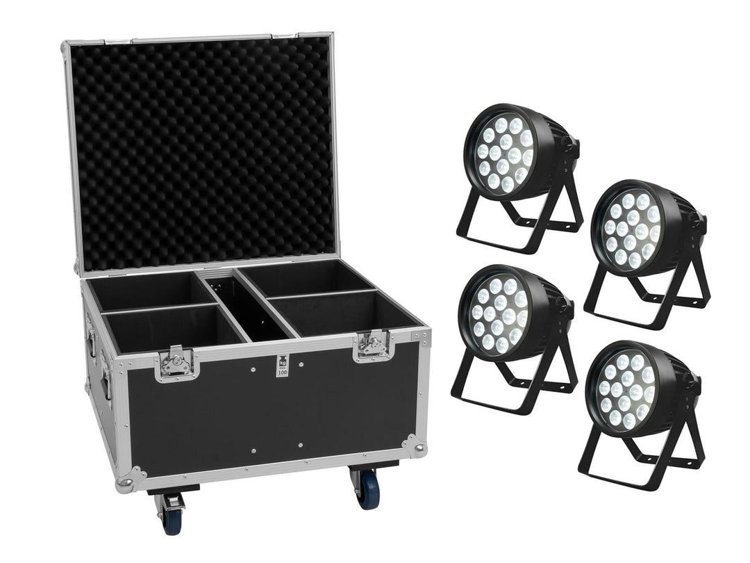EUROLITE Setti 4x LED IP PAR 14x10W HCL + kuljetuslaukku