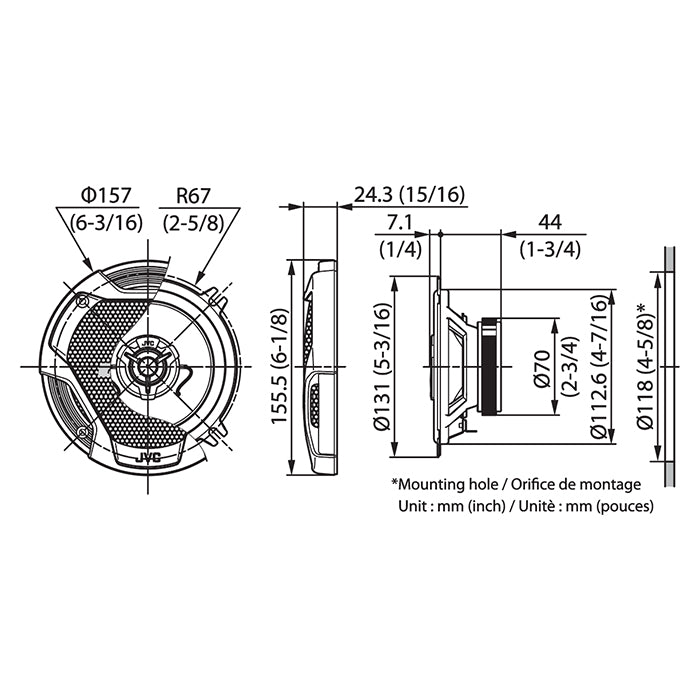 JVC CS-DR522 kaiutinsarja 13cm 2-tie 260w peak