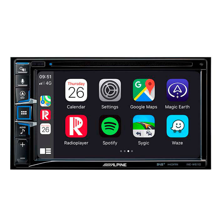 Alpine INE-W611DC 2-DIN-multimedia-asema kuorma-autokartalla
