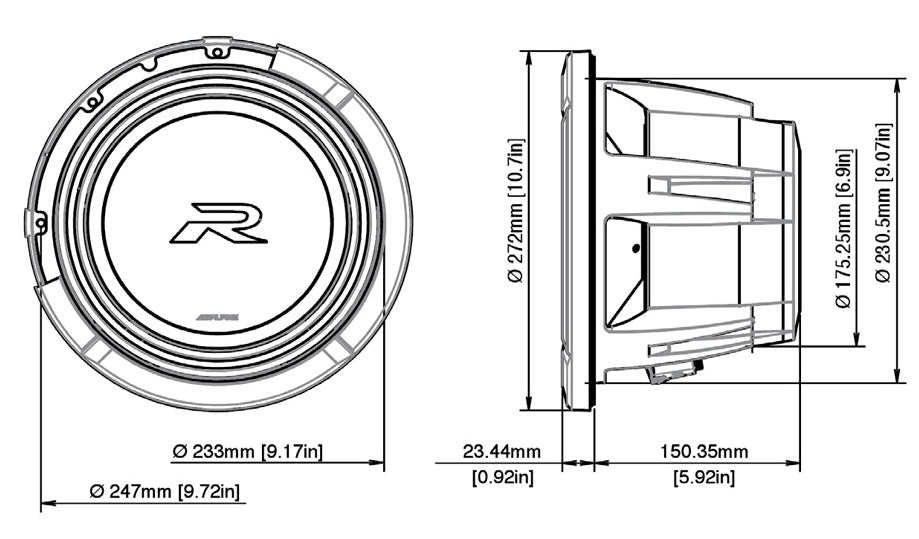 Alpine R2-W10D2 Type-R -subwoofer 10" 2 Ohm