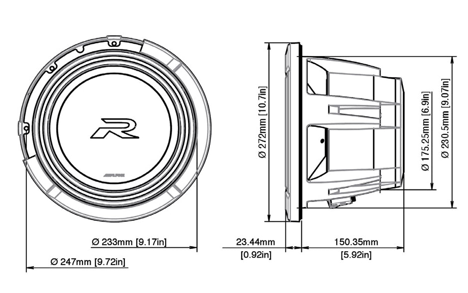 Alpine R2-W10D4 Type-R -subwoofer 10" 4 ohmia