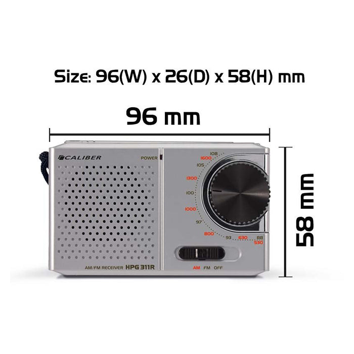 Caliber HPG311R kannettava tasku-FM-radio