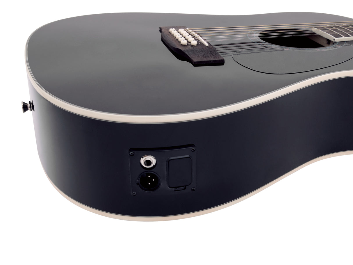 DiMavery DR-612 Western Guitar 12-string - Musta