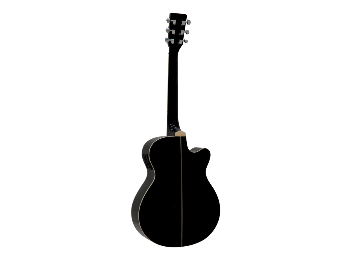 DiMavery AW-400 Western Guitar LH - Musta