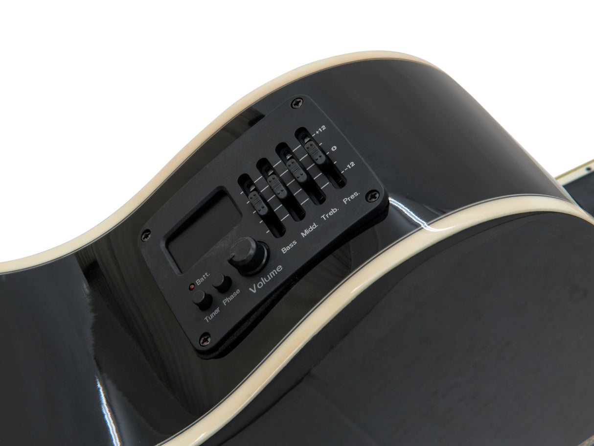 DiMavery AW-400 Western Guitar LH - Musta