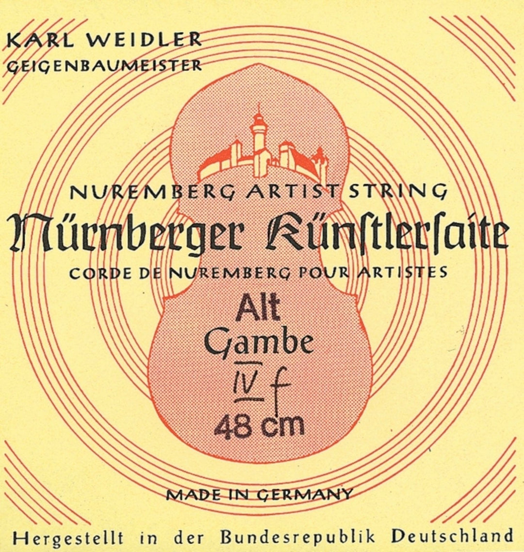 Nürnberger Viola da gambe -kielet Kuenstler rope core. Chrome steel wound - D'