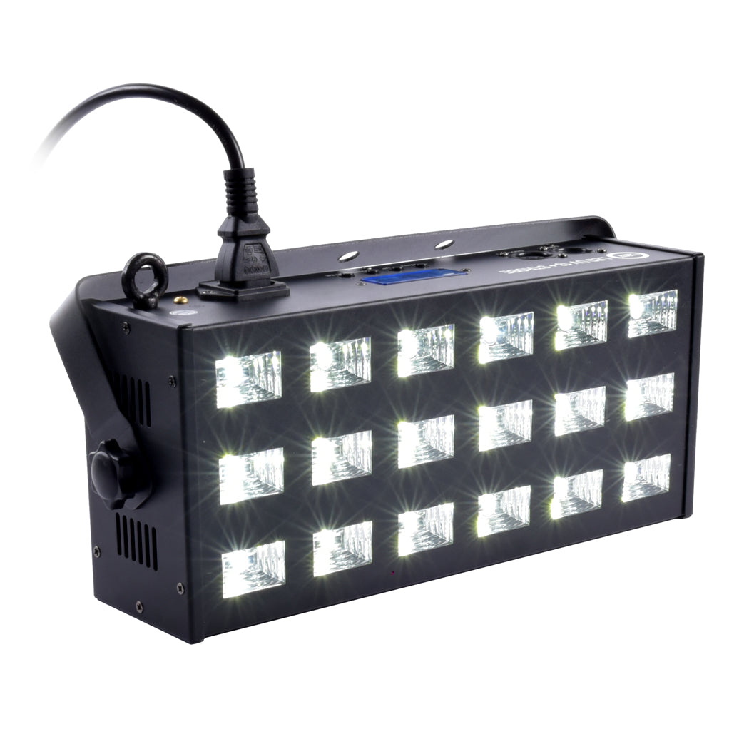 LIGHT4ME LED UV 18x3W kohdevalo + strobe DMX