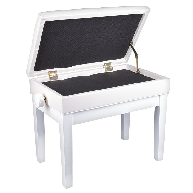 Pianotuoli – Säilytys ja säädettävä Korkeus (White)