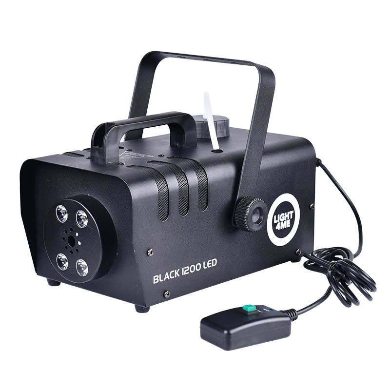 Light4Me BLACK 1200 LED Fog Machine Bundle
