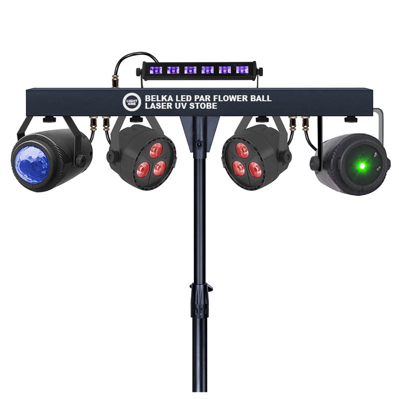 LIGHT4ME T-BAR LED PAR BLOMSTERKUGLE LASER UV STROBE diskovalaisutus multiefekti