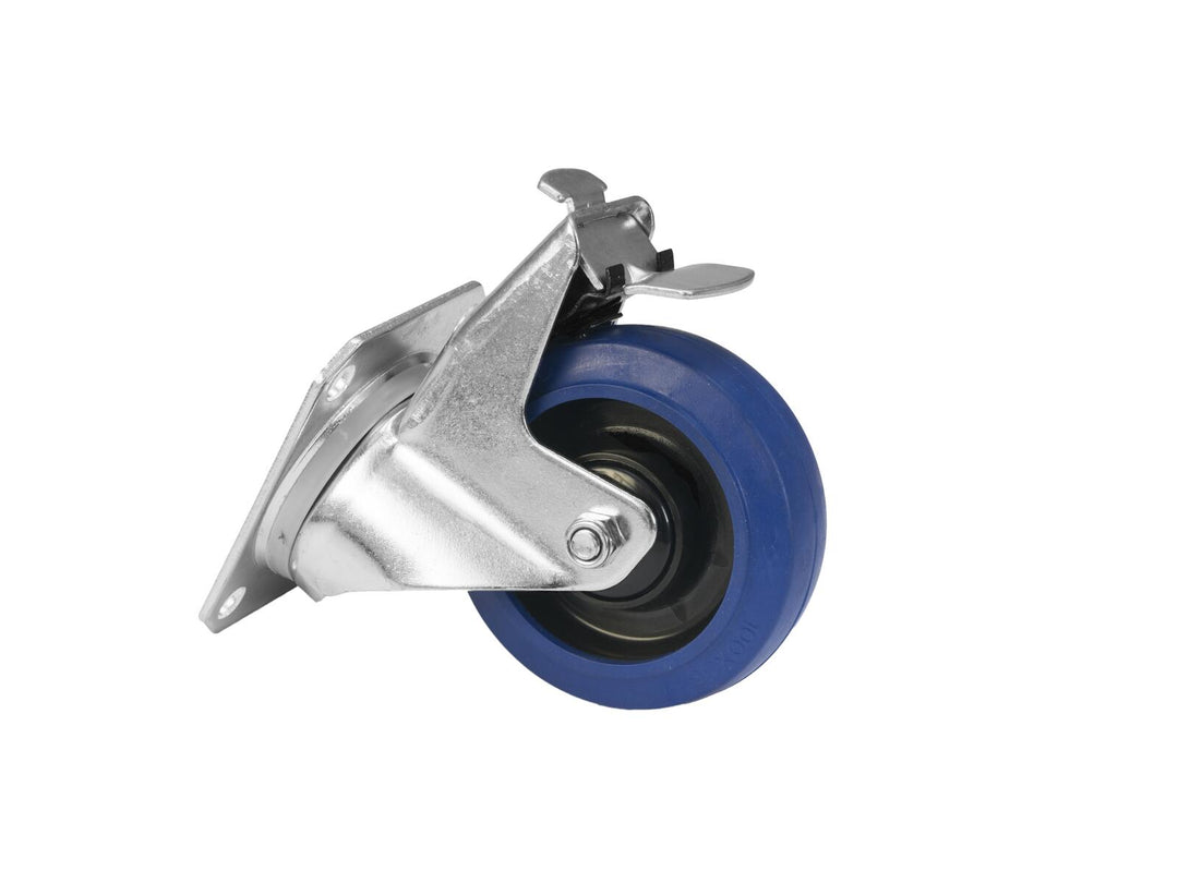 ROADINGER setti pyörivillä pyörillä 100mm sininen 2x RD-100 + 2x RD-100B jarrulla