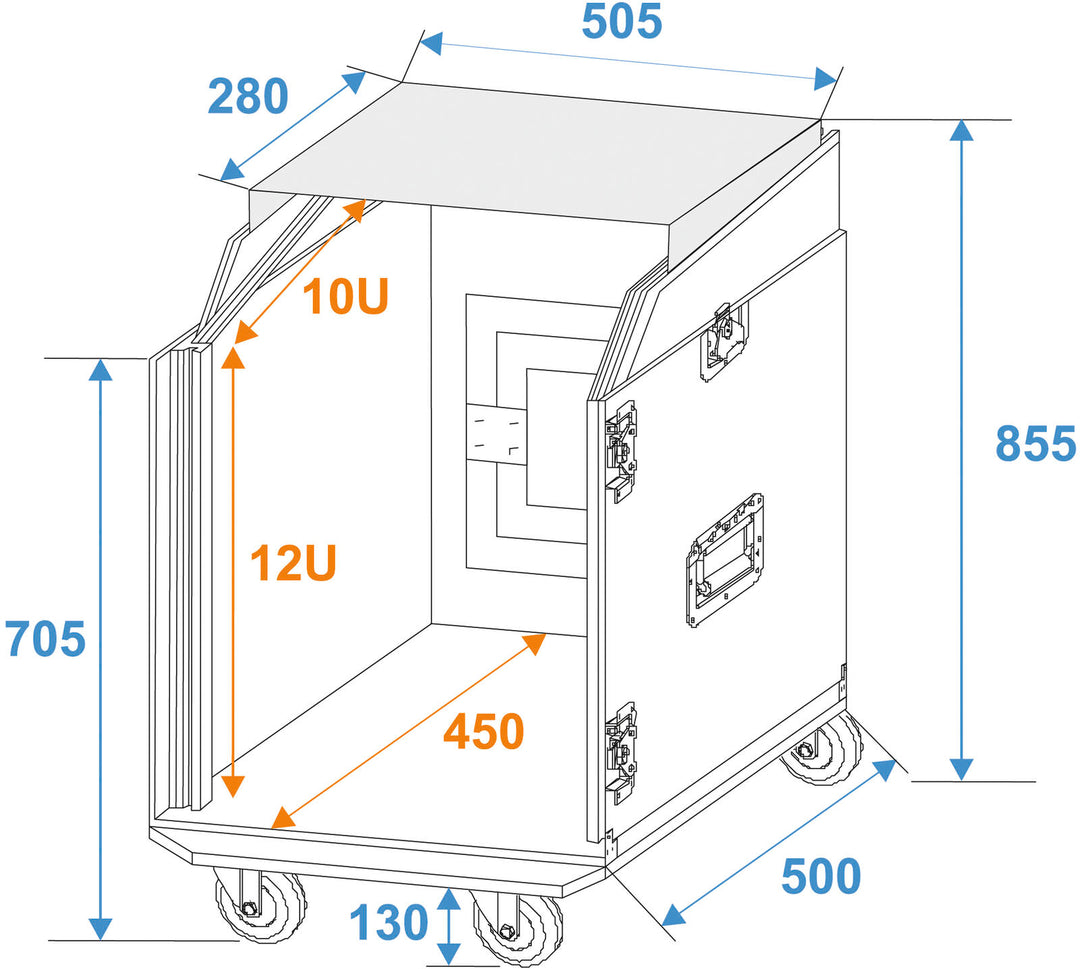 ROADINGER Special Combo Case LS5 kannettavan tietokoneen pöytä, 12U