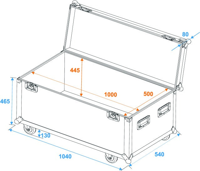 Eurolite Flightcase Pro pyörillä (100 x 50 x 50cm)