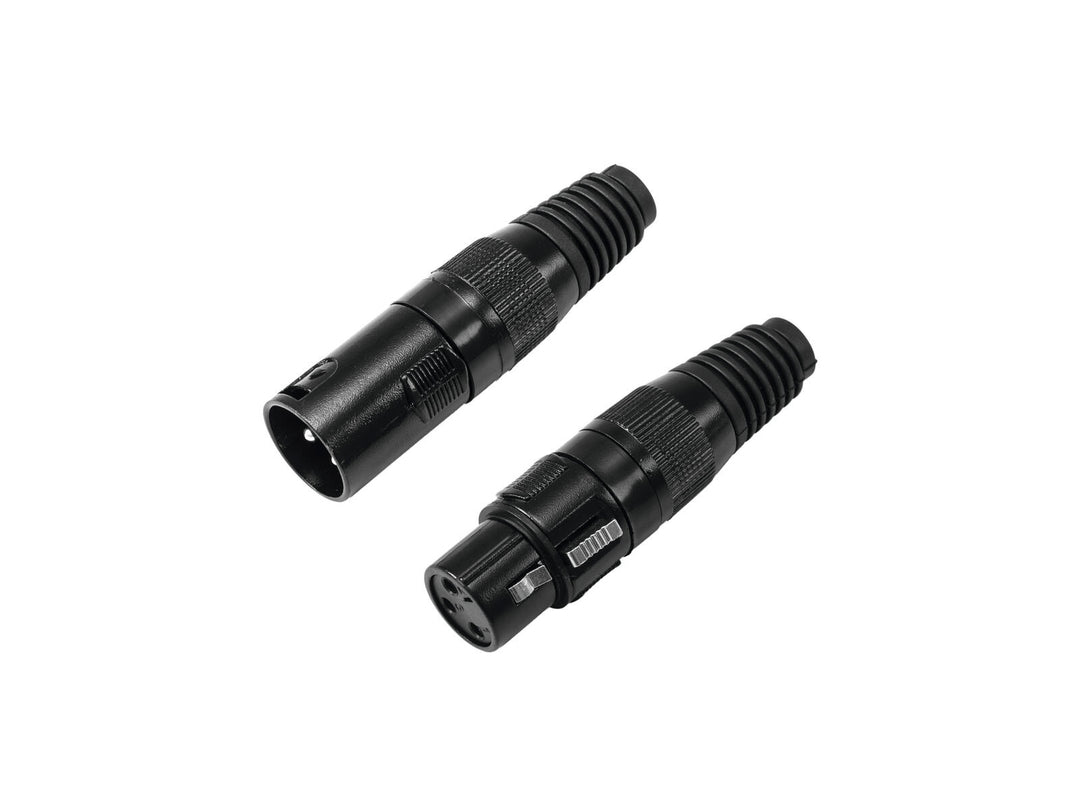 OMNITRONIC XLR-liitin/pistoke set 3-napainen musta kotelo 5x