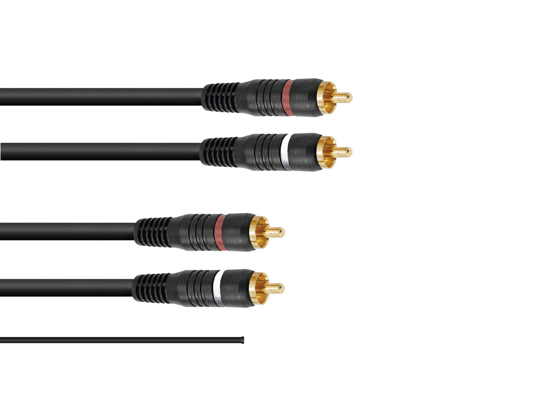 OMNITRONIC RCA-kaapeli 2x2 maadoitus 1.5m