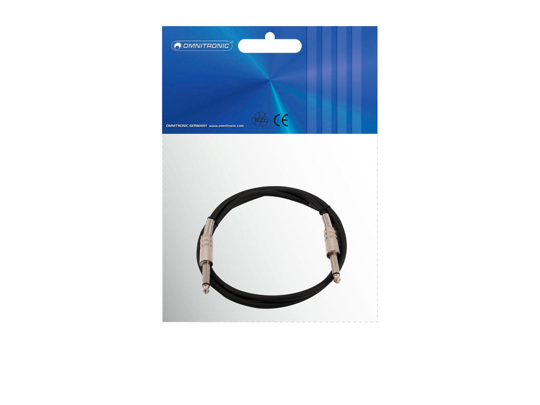 OMNITRONIC Jack-kaapeli 6.3 mono 1m bk