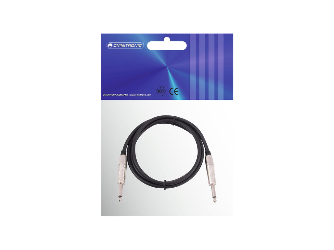 OMNITRONIC Jack-kaapeli 6.3 mono 1m bk ROAD