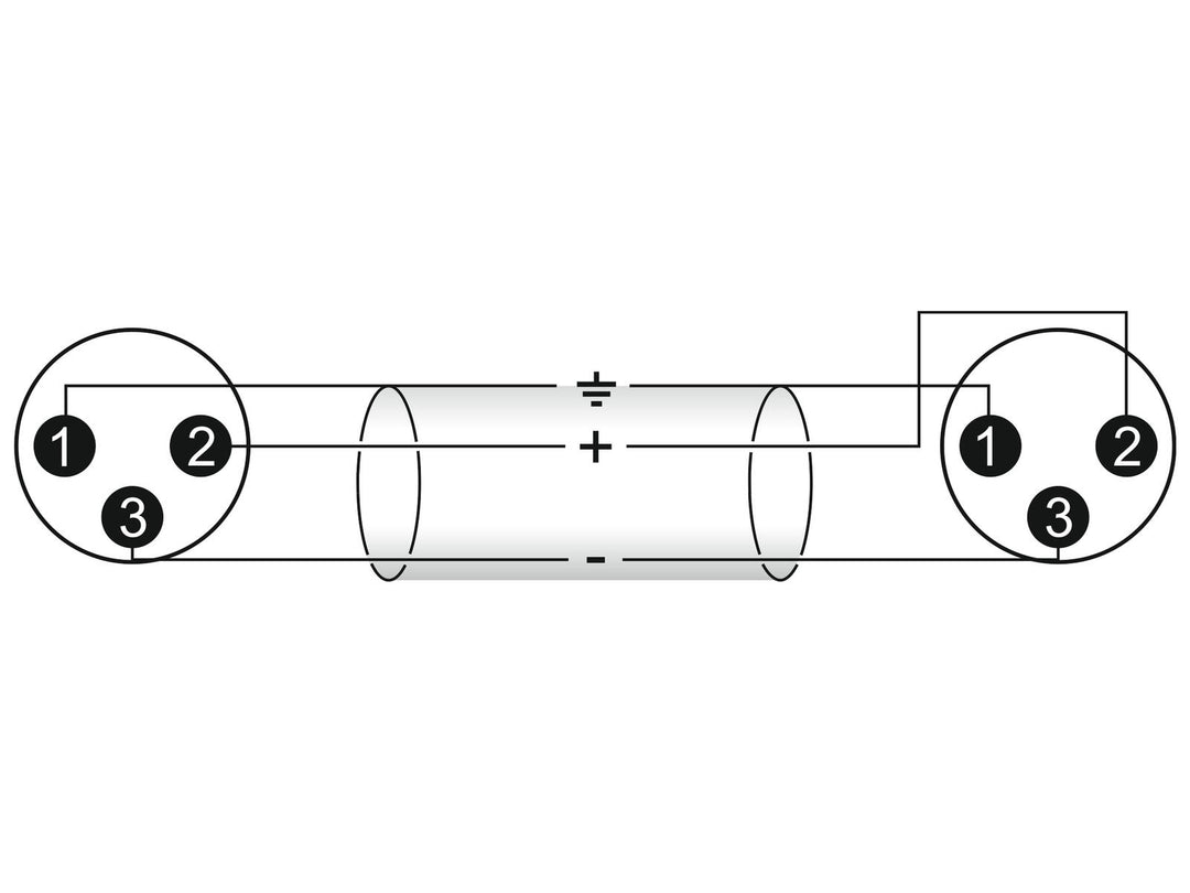 OMNITRONIC Adapterikaapeli XLR(M)/XLR(M) 0.2m bk