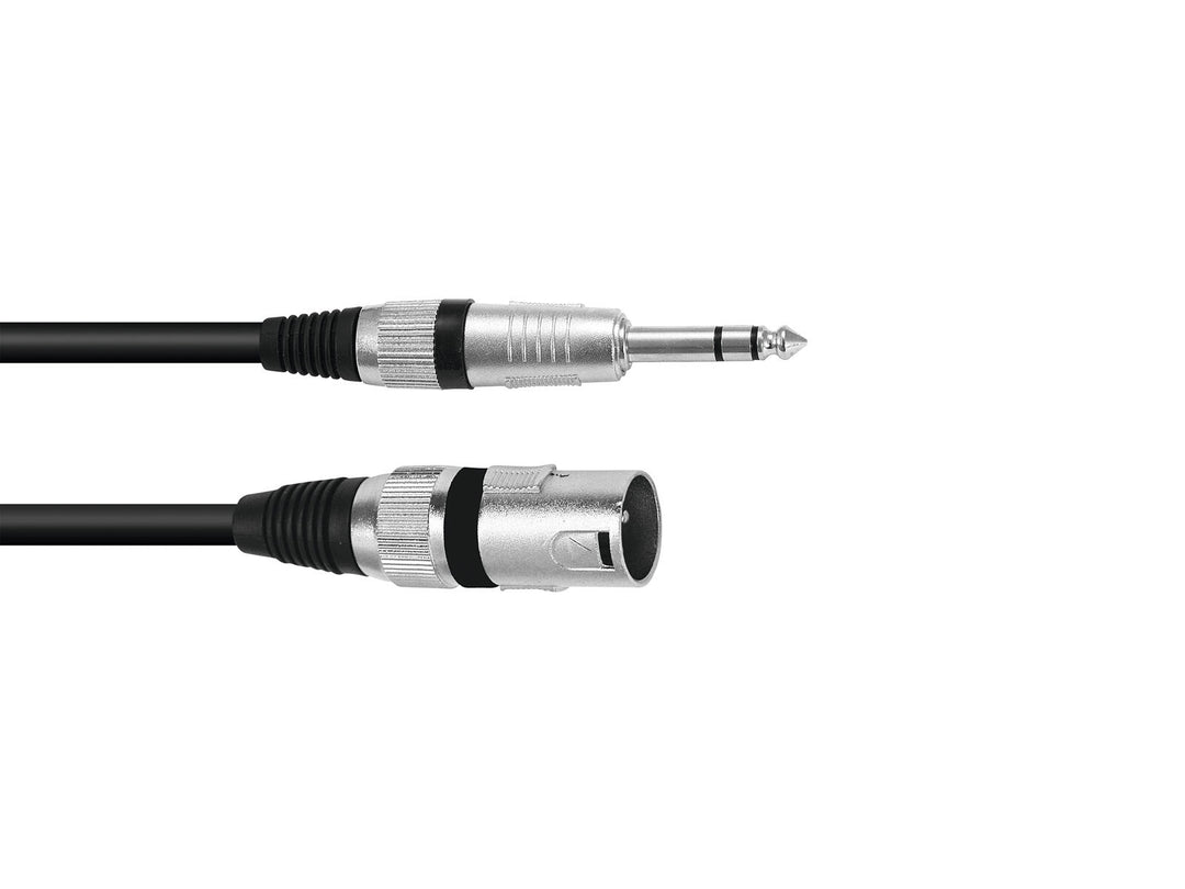 OMNITRONIC Adapterikaapeli XLR(M)/Jack stereo 0.2m bk