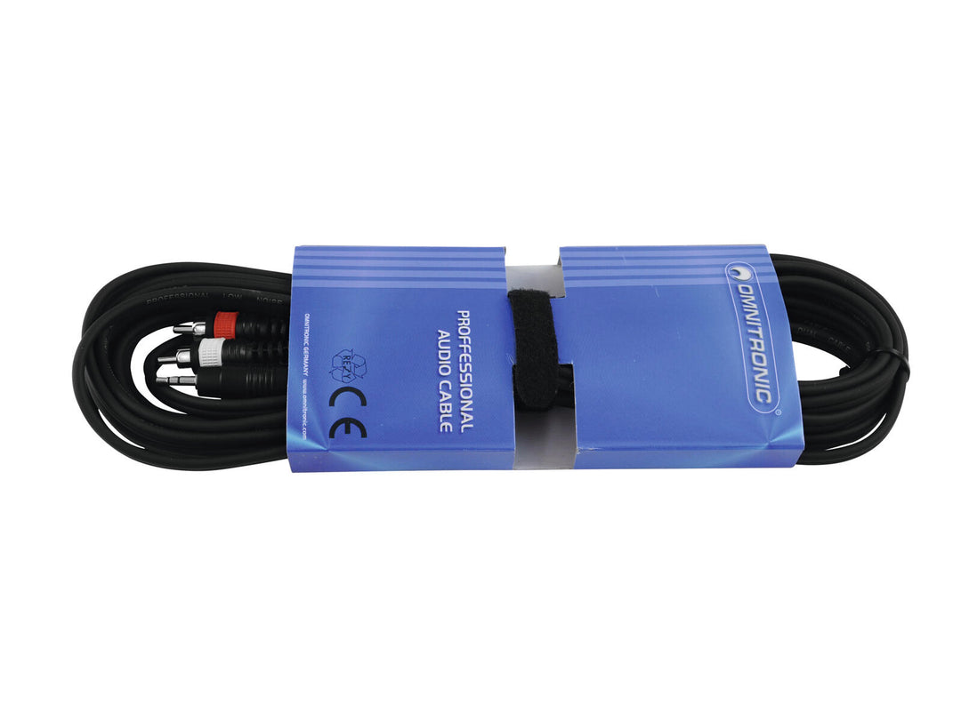 OMNITRONIC 3,5 Jack/2xRCA -adapterikaapeli 6 m bk